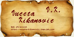 Vuceta Kikanović vizit kartica
